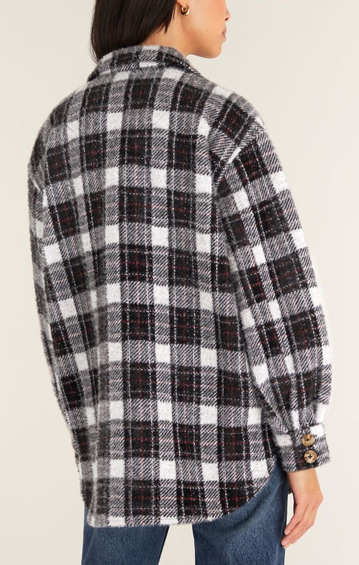 Plaid Tucker Jacket In White by Z Supply ZJ214623