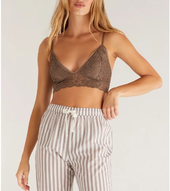 Gia Lace Bralette in Dusty Taupe