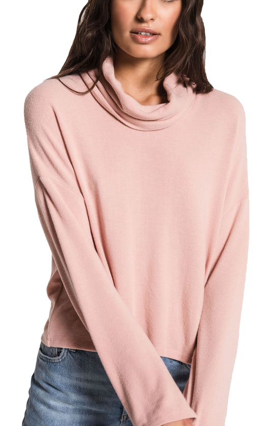 Z Supply The Soft Spun Skimmer Mock Neck in Mauve Blush