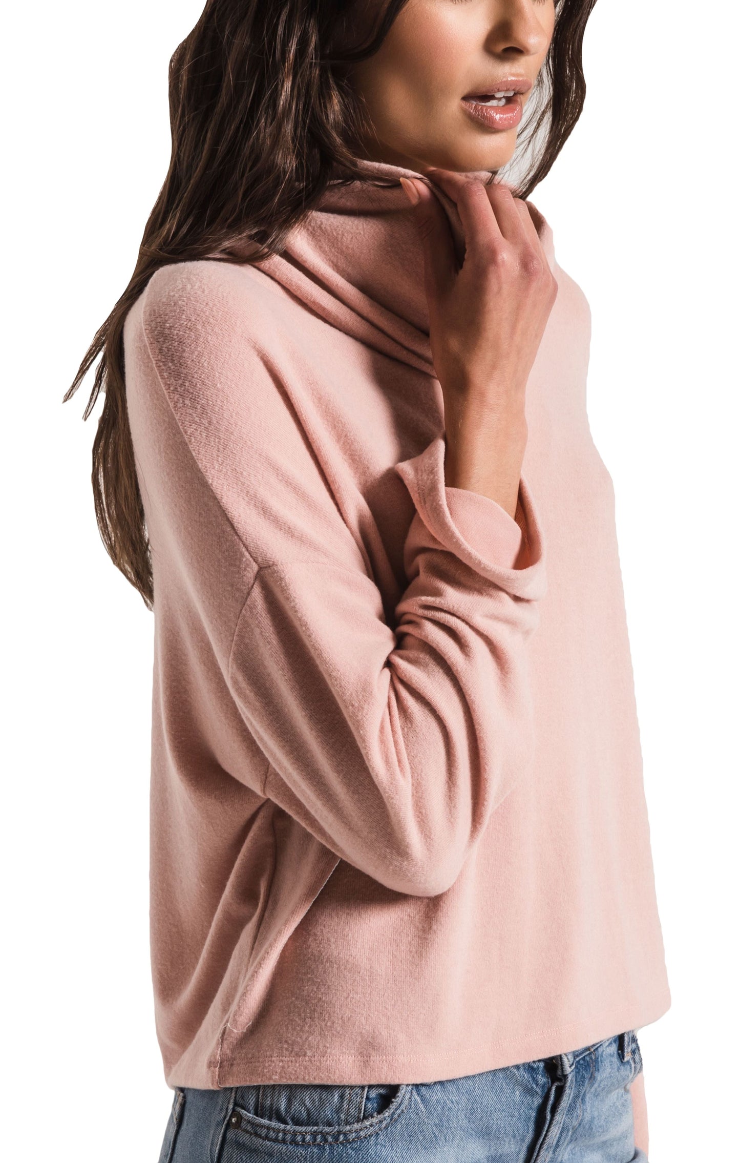 Z Supply The Soft Spun Skimmer Mock Neck in Mauve Blush