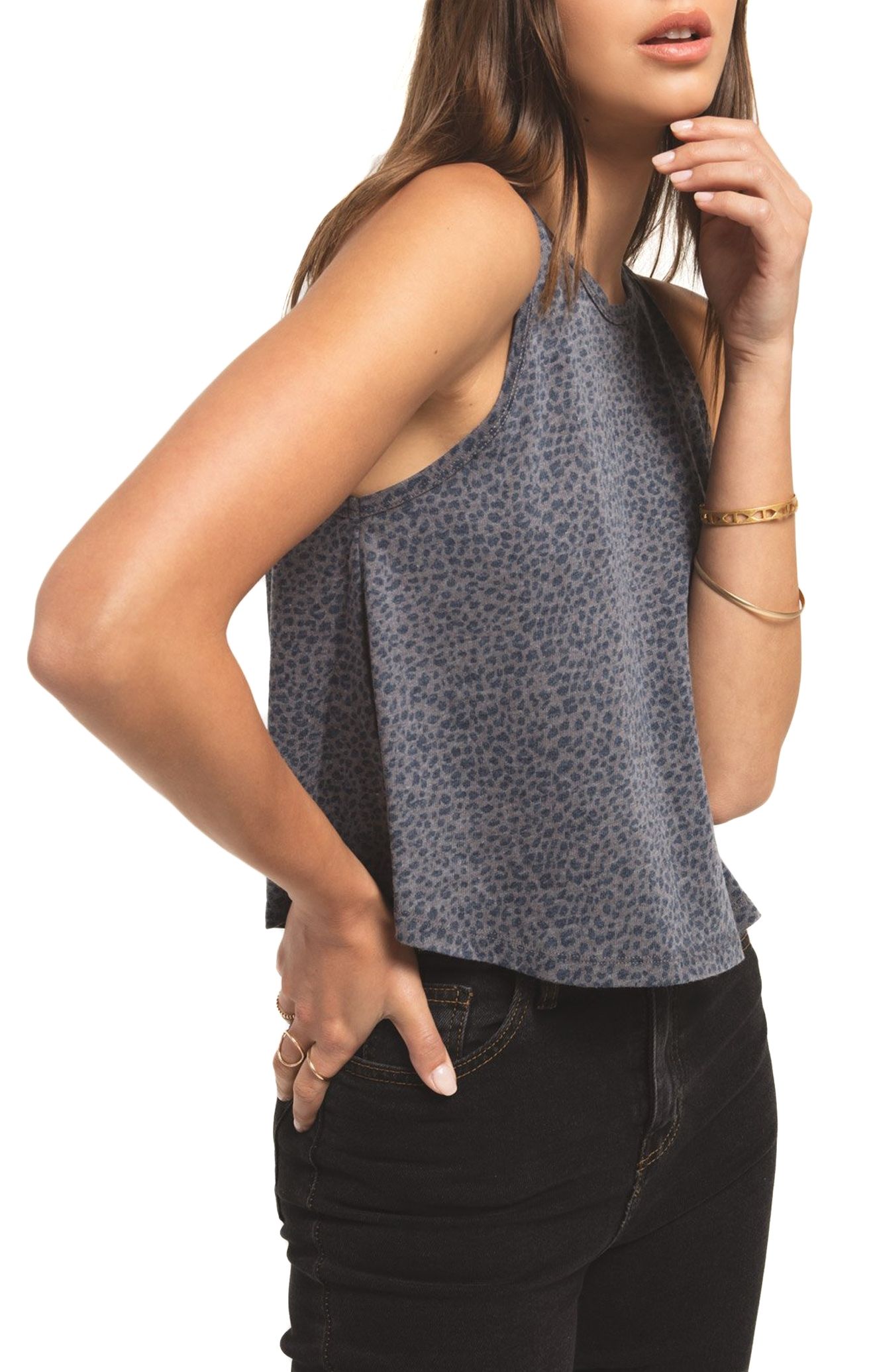 Z Supply Mini Leopard Swing Tank in Charcoal Gray