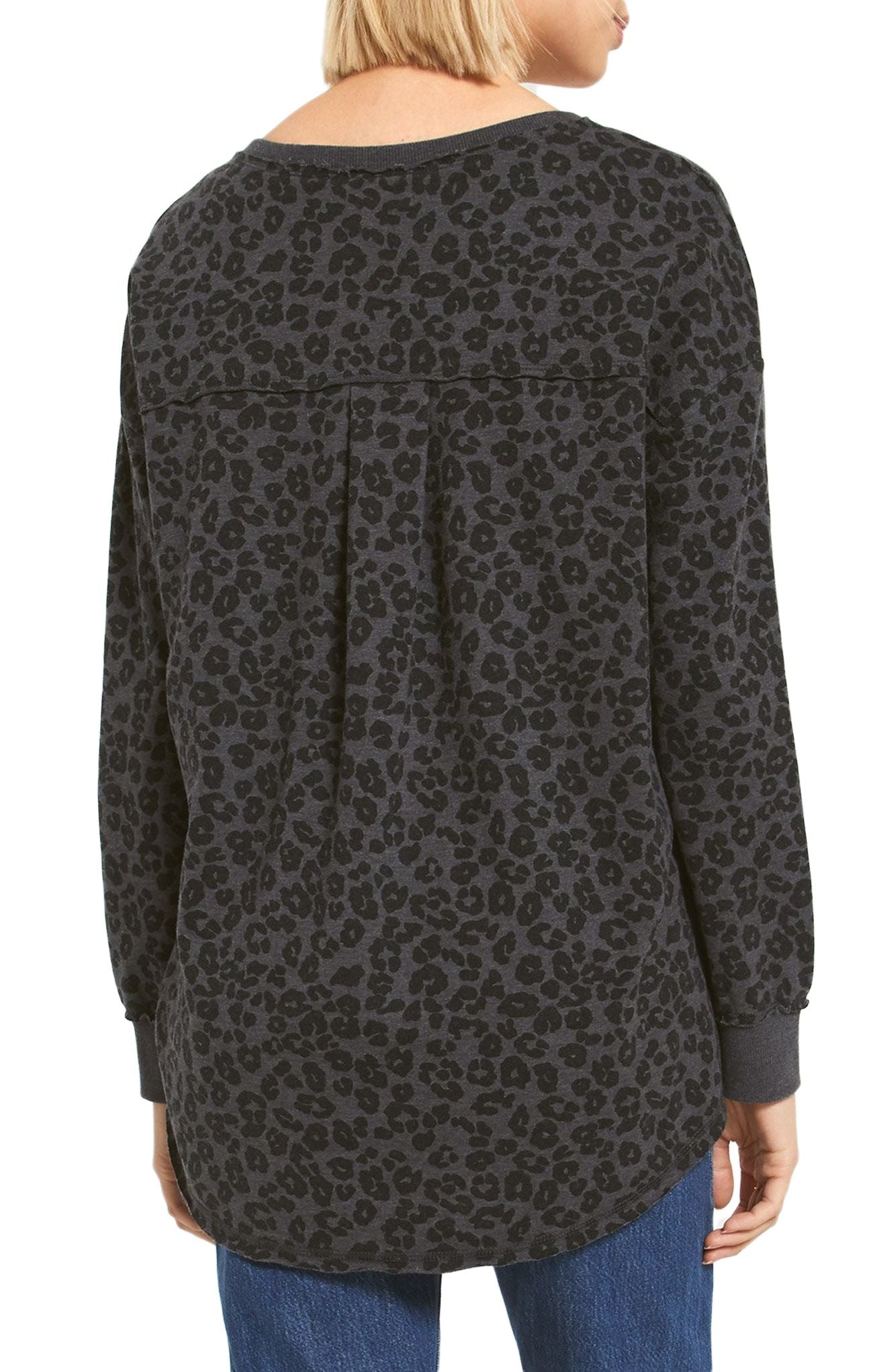 Z Supply V-Neck Black Leo Leopard Weekender