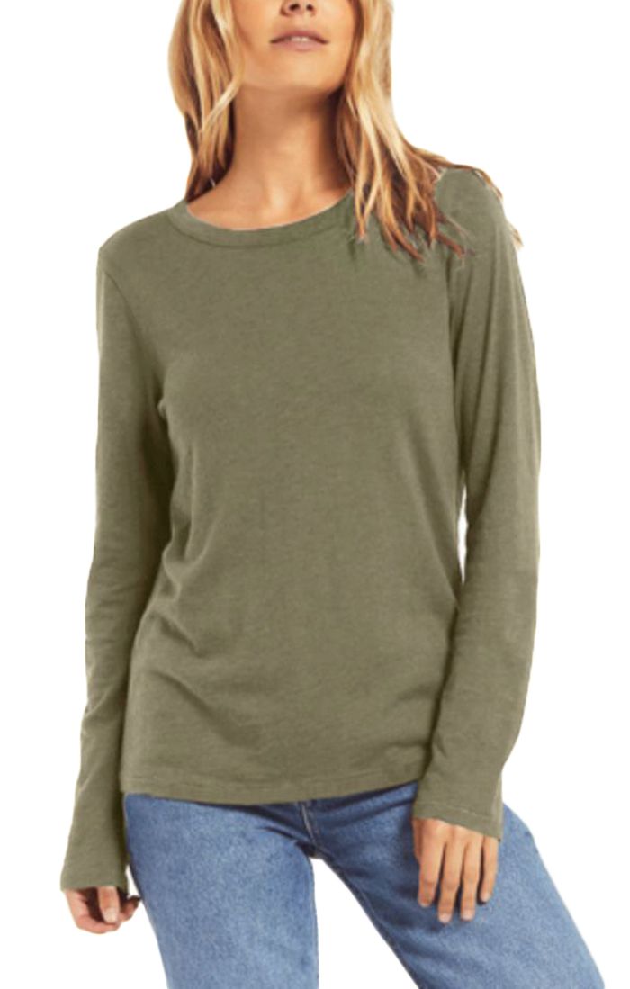 Everyday Brushed Long Sleeve Top In Dusty Olive By Z Supply ZT204815