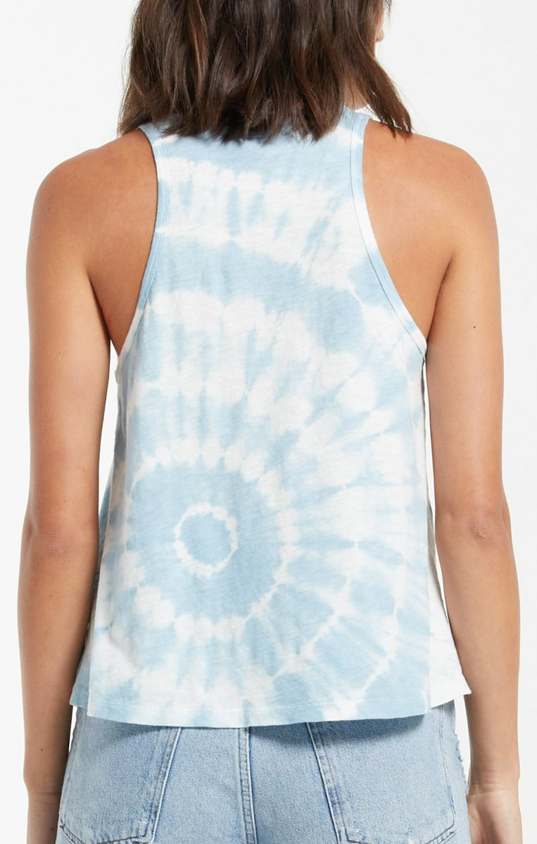 Astra Spiral Tie Dye Tank in Blue Agave by Z Supply