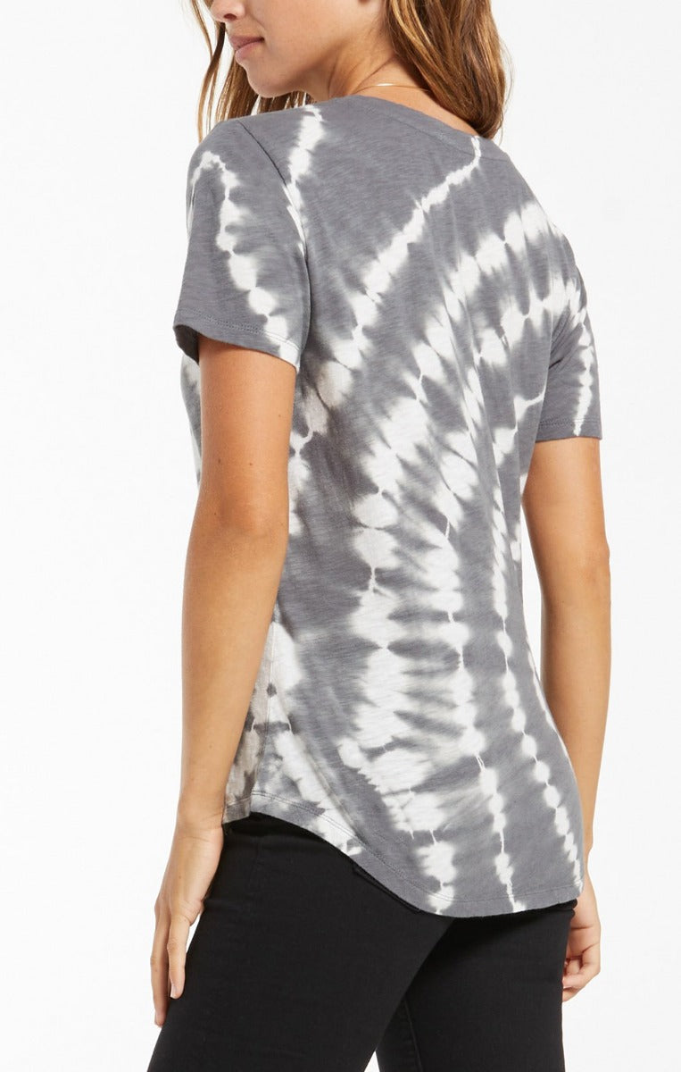 Lipa Swirl Tie Dye Tee in Grey Charcoal by Z Supply