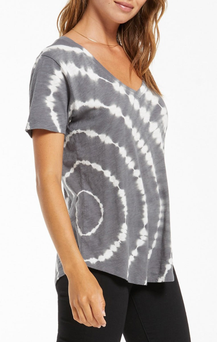 Lipa Swirl Tie Dye Tee in Grey Charcoal by Z Supply