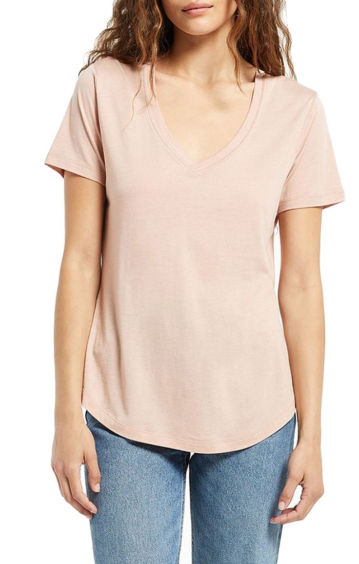 Woman's Kasey Modal V-Neck Tee In Fawn Zt211324