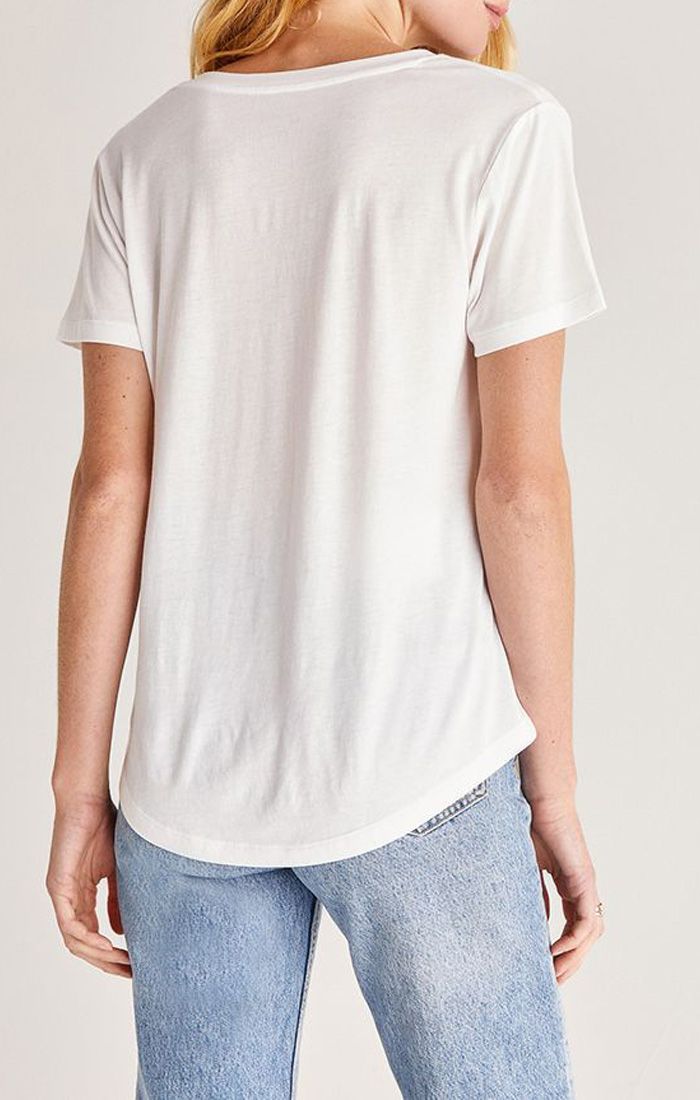 Woman's Kasey Modal V-Neck Tee In White Zt211324