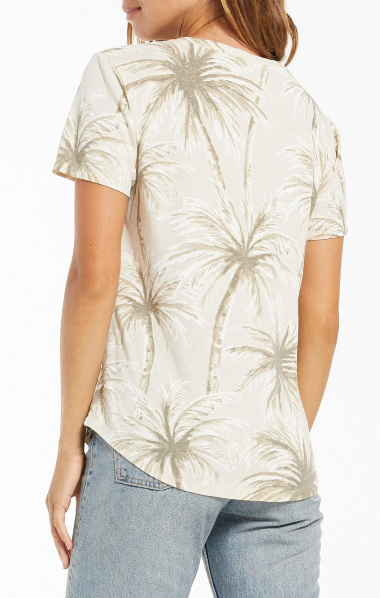 Coconut Palm VNeck Tee in Grey by Z Supply