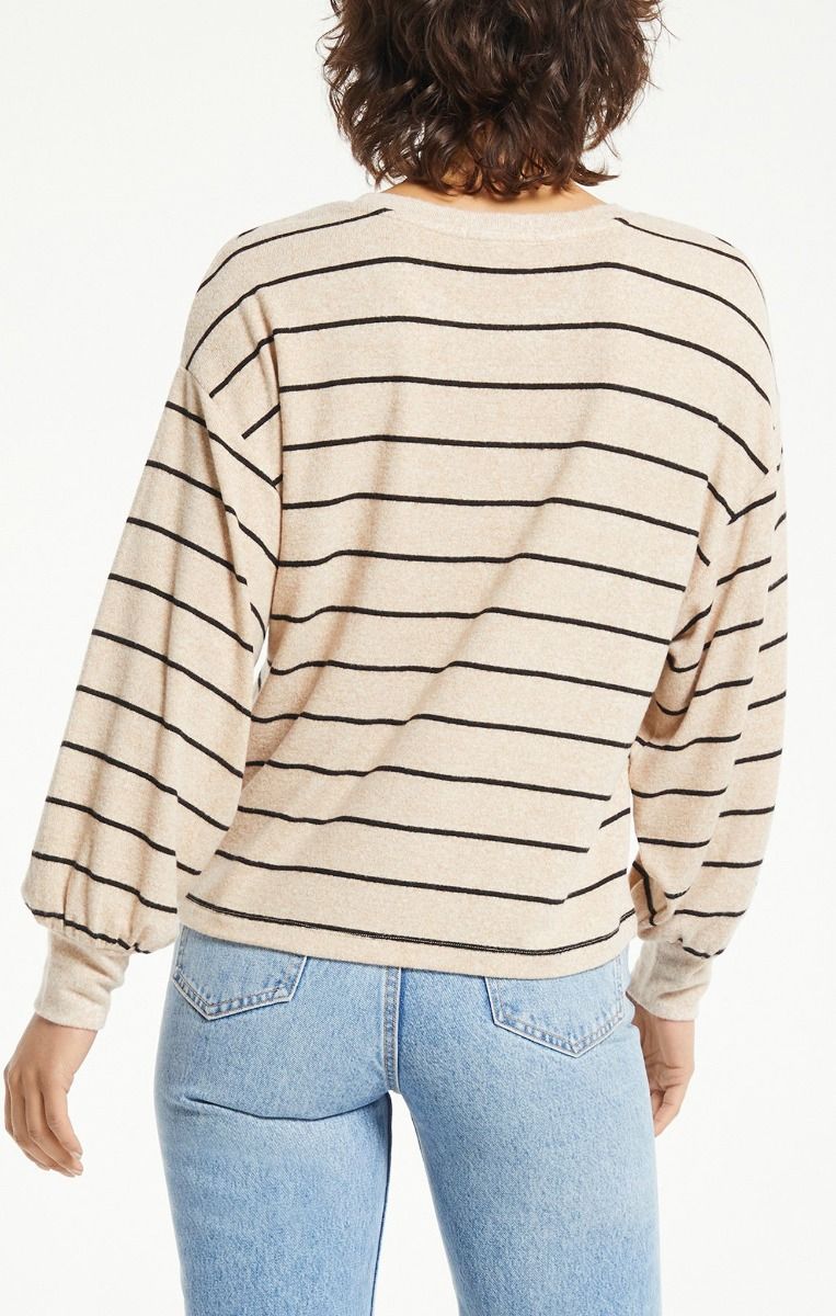 Mira Stripe Marled Top In Oatmeal By Z Supply Zt214362