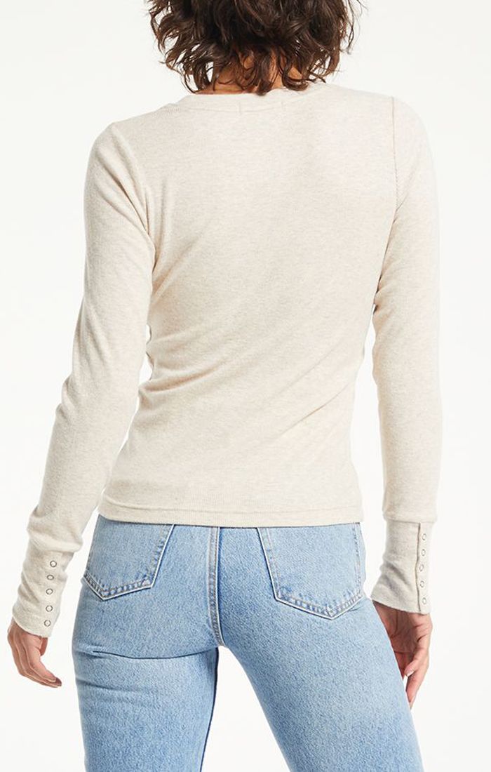 Alex Brushed Rib Top In Light Oatmeal By Z Supply Zt214379