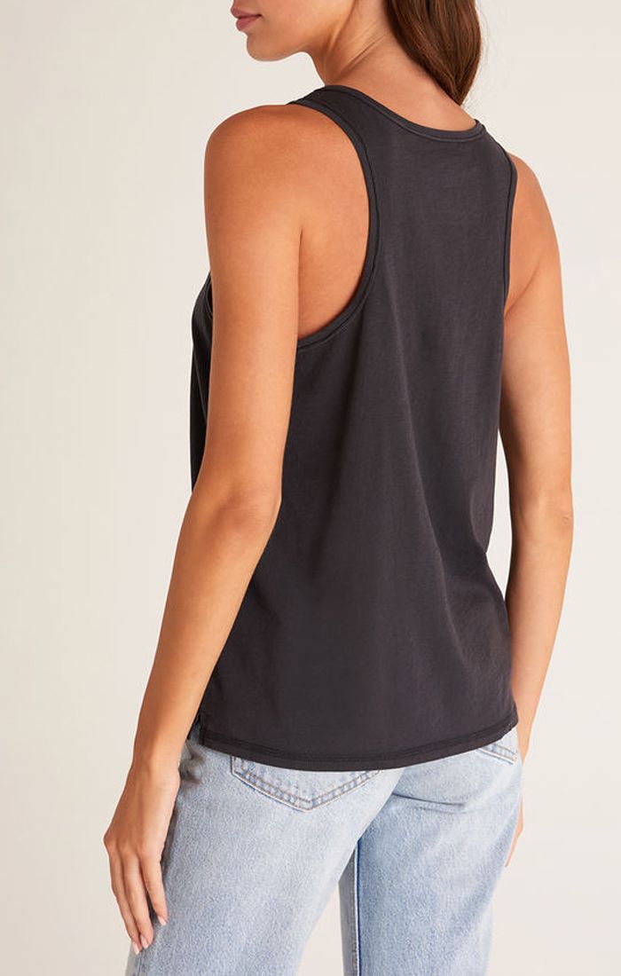 Organic  V-Neck In Washed Black