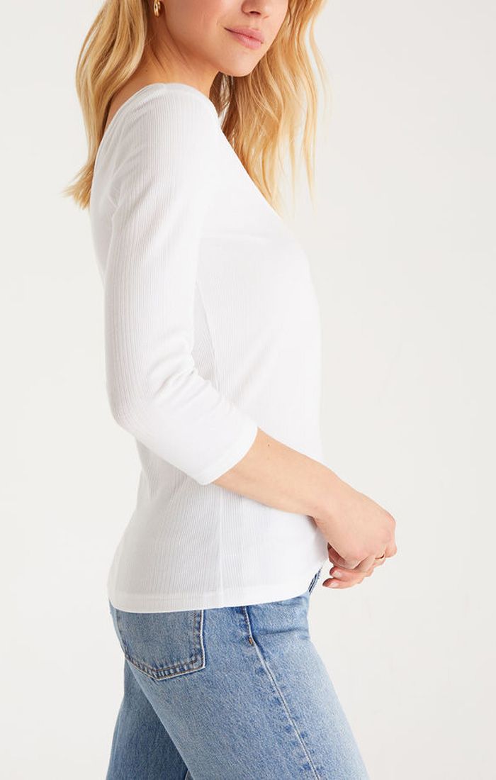 Jayda Long Sleeve Top In White ZT223354