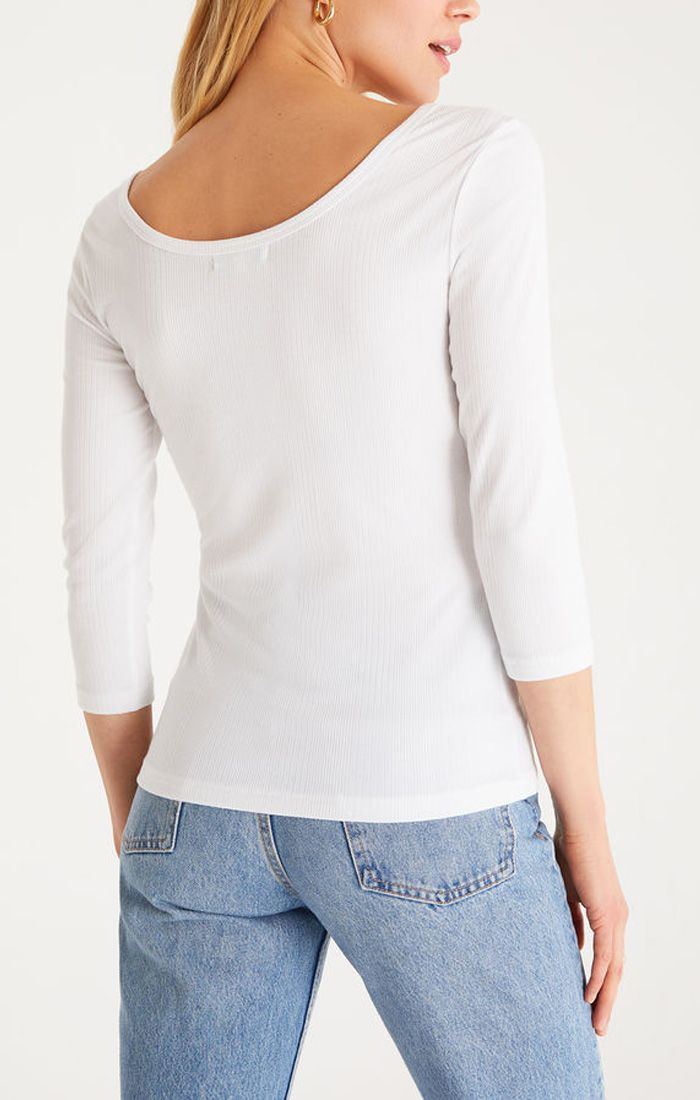 Jayda Long Sleeve Top In White ZT223354