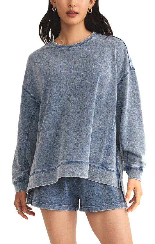 Knit Denim Modern Weekender in Medium Indigo