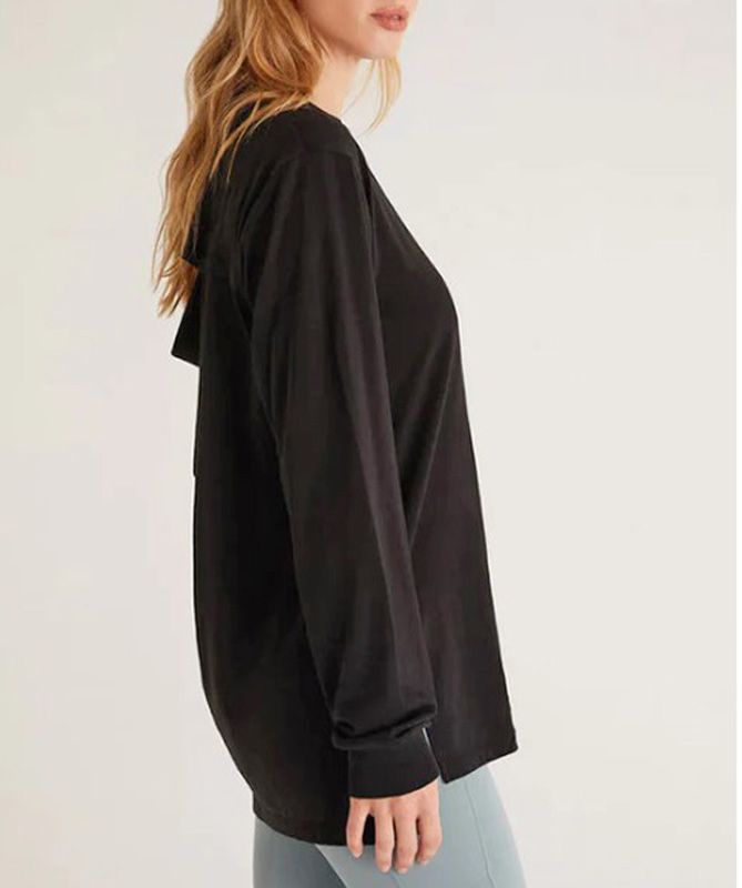 Cool Down Long Sleeve Top Activewear in Black