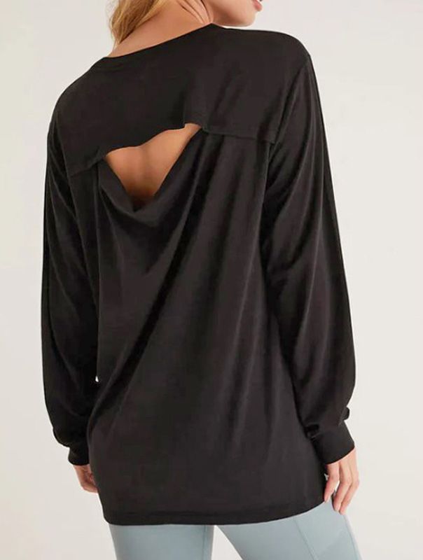 Cool Down Long Sleeve Top Activewear in Black