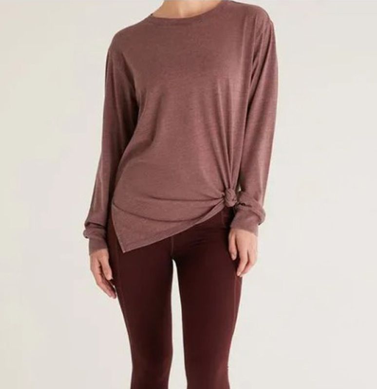 Cool Down Long Sleeve Top Activewear in Dark Cola