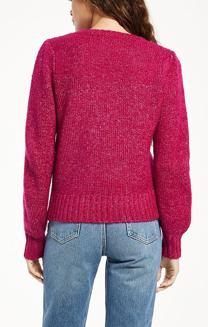 Annie Puff Sleeve Sweater In Jewel Pink By Z Supply Zw214526