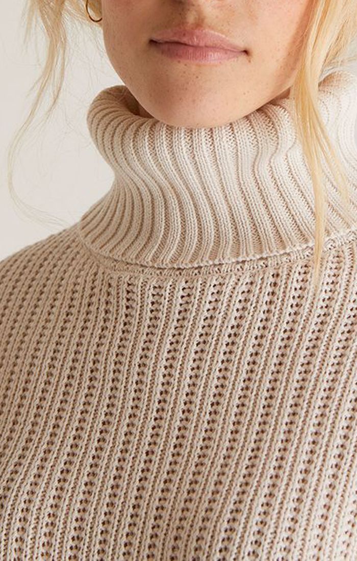 Ladies Chelsea Turtleneck Sweater In Sandstone By Z Supply Zw214474