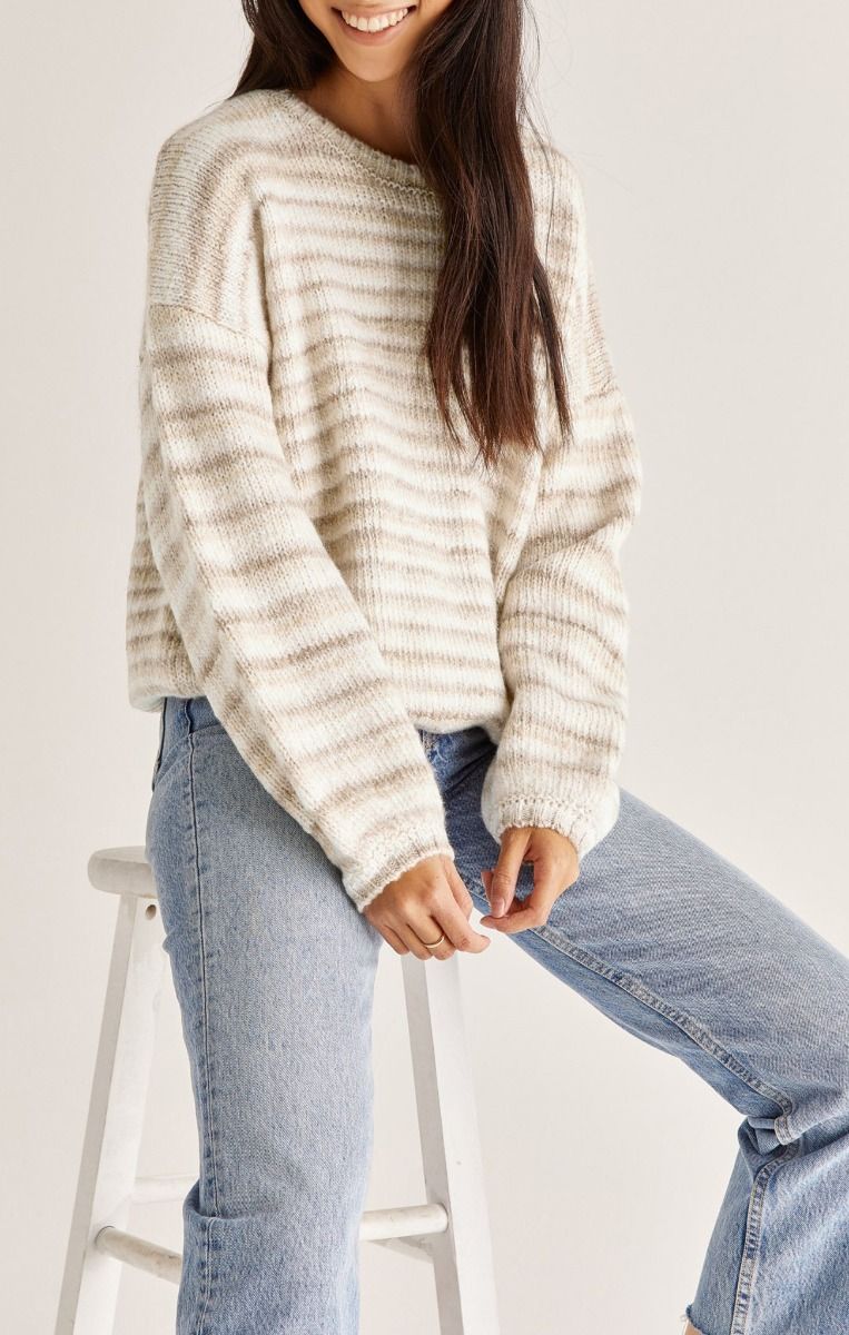 Piper Ombre Stripe Sweater In Oatmeal By Z Supply Zw214477