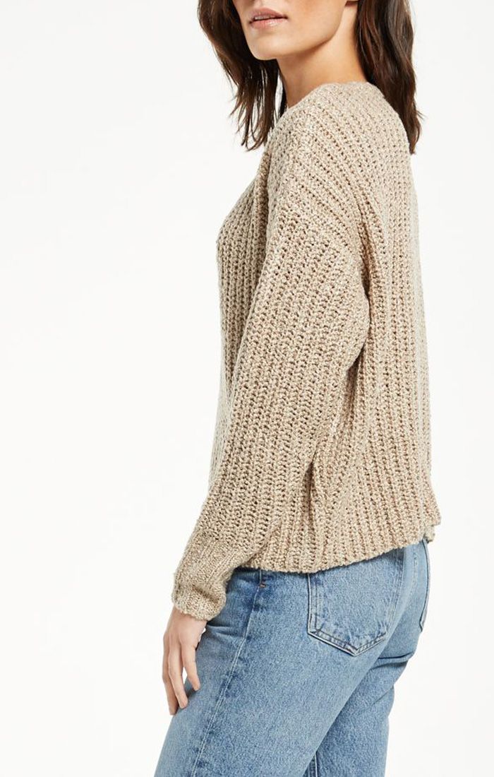 Woman's Camden Crew Neck Sweater In Camel  Zw214483