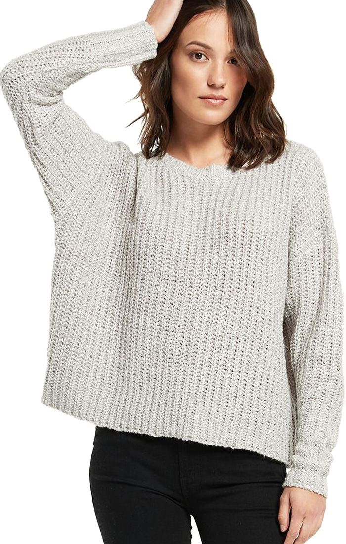 Woman's Camden Crew Neck Sweater In Heather Grey Zw214483