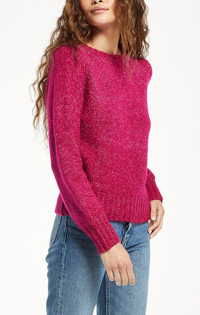 Annie Puff Sleeve Sweater In Jewel Pink By Z Supply Zw214526