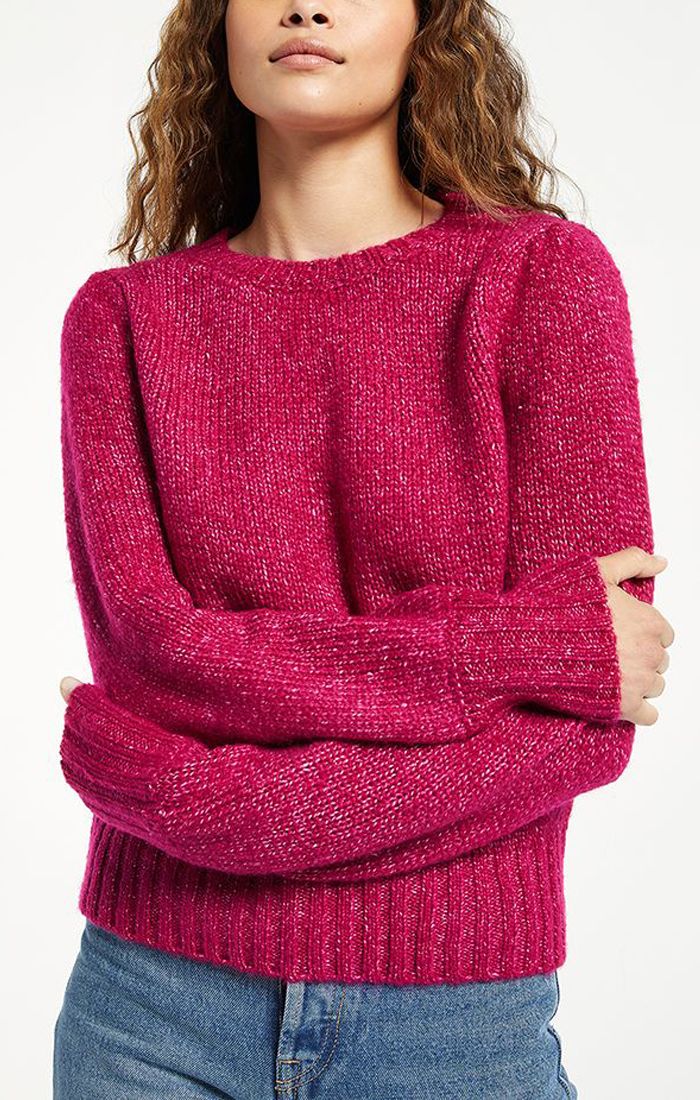 Annie Puff Sleeve Sweater In Jewel Pink By Z Supply Zw214526